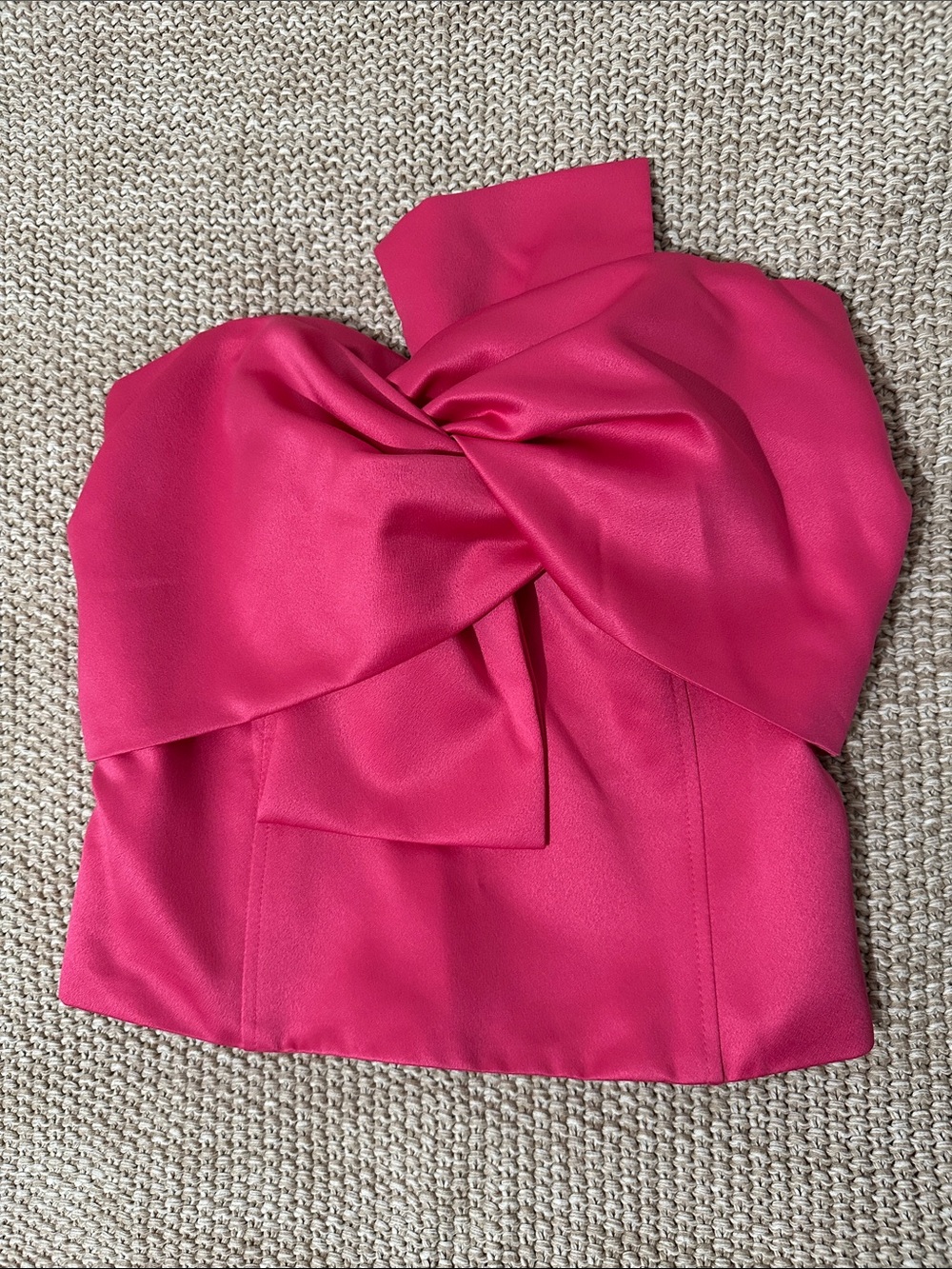 Anthropologie Porridge Satin Strapless Bustier — Vibrant Pink